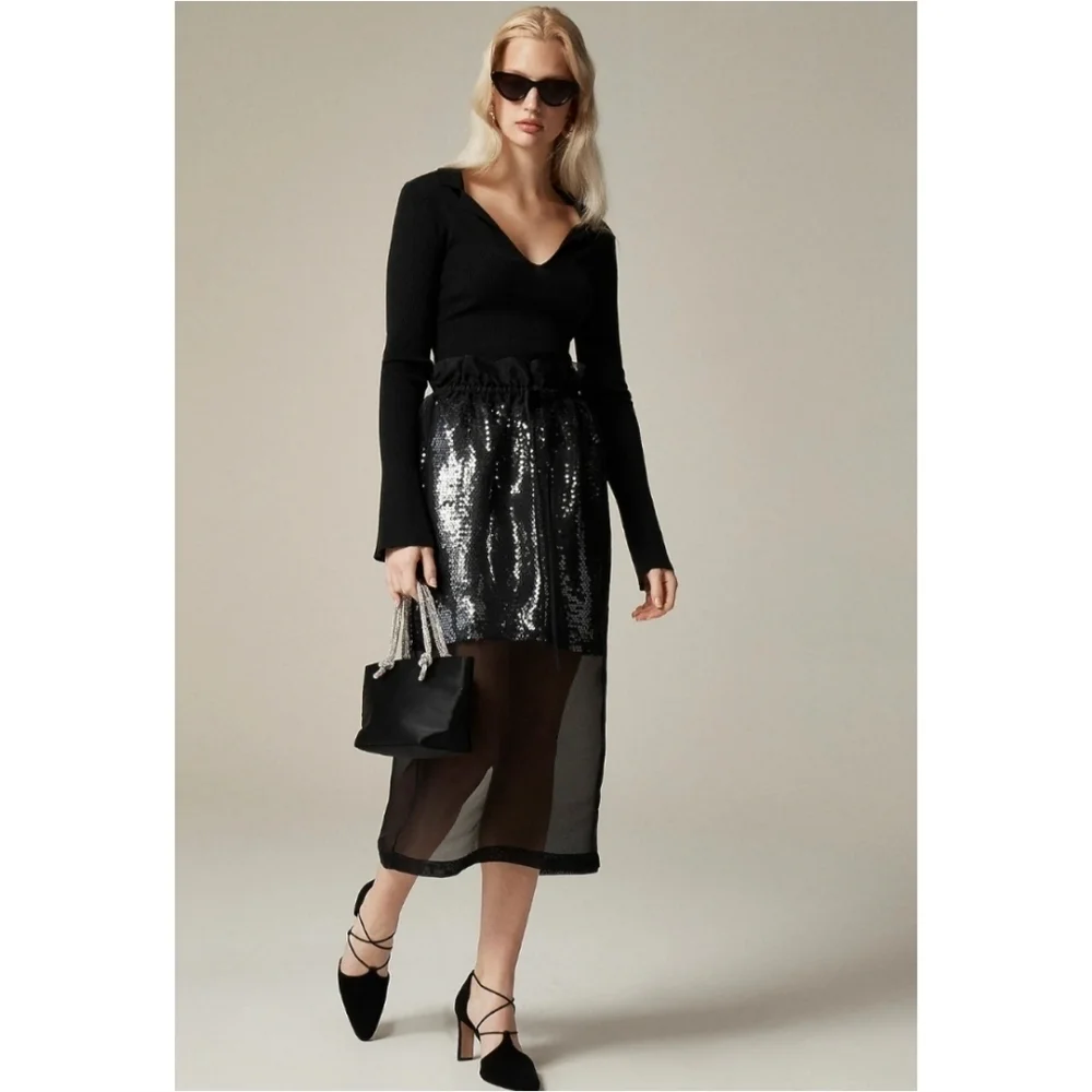 J.Crew Collection Layered Silk Organza Sequin Skirt - Picture 4 of 12